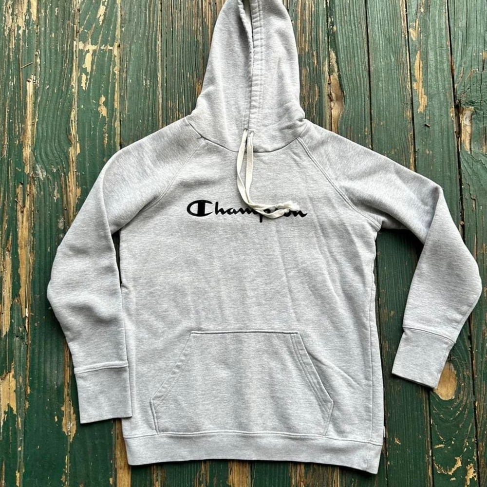 Grey Champion hoodie with embroidered logo